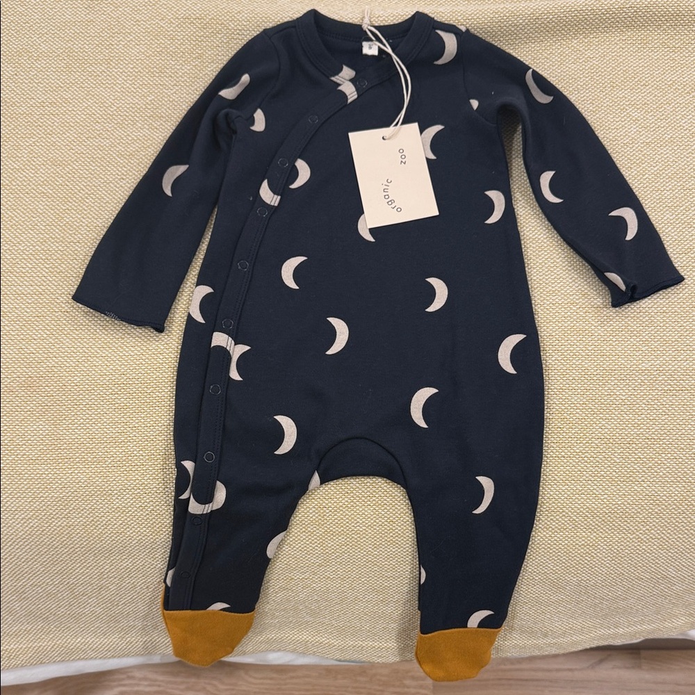 Navy Moon Pattern Kids Footie